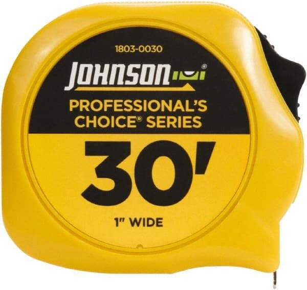 Johnson Level & Tool - 30' x 1" Tape Measure - 1/16" Graduation, Inch Graduation Style - Caliber Tooling