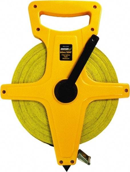 Johnson Level & Tool - 200' x 1/2" Tape Measure - 1/8" & 1mm Graduation, Inch/Metric Graduation Style - Caliber Tooling