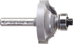 Amana Tool - 1-1/4" Cut Diam, 1/2" Length of Cut, 2 Flute Classical Edge Profile Router Bit - Carbide-Tipped, 1/4" Shank Diam, 2" OAL, Uncoated - Caliber Tooling