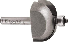 Amana Tool - 1-3/8" Cut Diam, 3/4" Length of Cut, 2 Flute Cove Edge Profile Router Bit - Carbide-Tipped, 1/4" Shank Diam, 3/4" OAL, Uncoated - Caliber Tooling