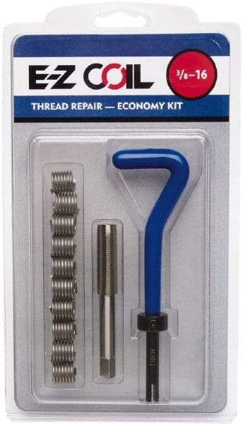 E-Z LOK - 5 Inserts, M16x2.00 Metric, Stainless Steel, Thread Repair Kit - 24mm Insert Length - Exact Industrial Supply