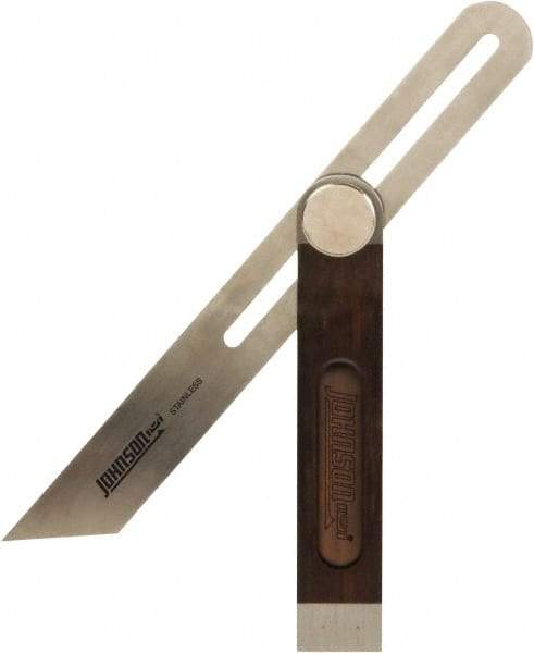 Johnson Level & Tool - 10" Blade Length x 1-1/8" Blade Width, 6-1/2" Base Length x 1-1/8" Base Width Stainless Steel Square - 0.008" Accuracy, Beveled Edge - Caliber Tooling