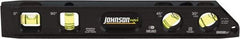 Johnson Level & Tool - Magnetic 9" Long 4 Vial Torpedo Level - Aluminum, Black, 1 30°, 1 45°, 1 Plumb & 1 Level Vial - Caliber Tooling