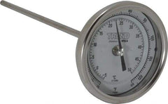 Wika - 9 Inch Long Stem, 3 Inch Dial Diameter, Stainless Steel, Back Connected Bi-Metal Thermometer - -5 to 50°C, 1% Accuracy - Caliber Tooling