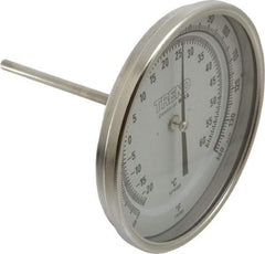 Wika - 4 Inch Long Stem, 5 Inch Dial Diameter, Stainless Steel, Back Connected Bi-Metal Thermometer - -20 to 60°C, 1% Accuracy - Caliber Tooling