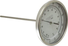 Wika - 9 Inch Long Stem, 5 Inch Dial Diameter, Stainless Steel, Back Connected Bi-Metal Thermometer - -15 to 90°C, 1% Accuracy - Caliber Tooling