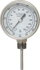 Wika - 2-1/2 Inch Long Stem, 3 Inch Dial Diameter, Stainless Steel, Bottom Connected Bi-Metal Thermometer - 10 to 260°C, 1% Accuracy - Caliber Tooling