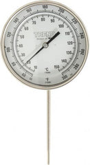 Wika - 6 Inch Long Stem, 5 Inch Dial Diameter, Stainless Steel, Adjustable Angle Bi-Metal Thermometer - 10 to 150°C, 1% Accuracy - Caliber Tooling