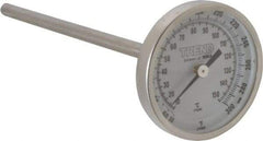 Wika - 6 Inch Long Stem, 2 Inch Dial Diameter, Stainless Steel, Back Connected Bi-Metal Thermometer - 10 to 150°C, 1% Accuracy - Caliber Tooling