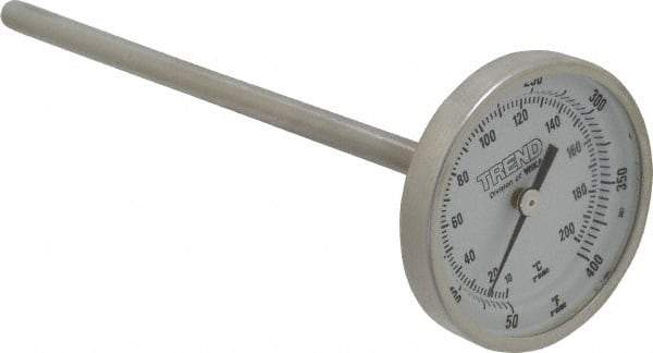 Wika - 6 Inch Long Stem, 2 Inch Dial Diameter, Stainless Steel, Back Connected Bi-Metal Thermometer - 10 to 200°C, 1% Accuracy - Caliber Tooling