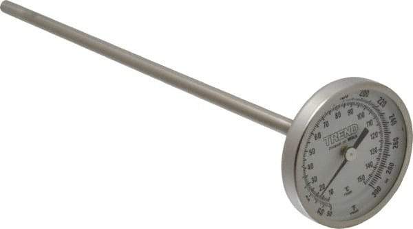 Wika - 9 Inch Long Stem, 2 Inch Dial Diameter, Stainless Steel, Back Connected Bi-Metal Thermometer - 10 to 150°C, 1% Accuracy - Caliber Tooling