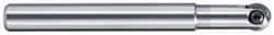 LMT - 3/8" Cut Diam, 3/16" Max Depth of Cut, 3/8" Shank Diam, 120mm OAL, Indexable Ball Nose End Mill - 1.38" Head Length, Straight Shank, EBG-R-NC Toolholder, WPB 0375, WPR 0375 Insert - Caliber Tooling