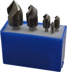 M.A. Ford - 5 Piece, 1/4 to 1" Head Diam, 82° Included Angle, Single End Countersink Set - Caliber Tooling