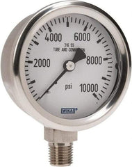 Wika - 2-1/2" Dial, 1/4 Thread, 0-10,000 Scale Range, Pressure Gauge - Lower Connection Mount, Accurate to 1.5% of Scale - Caliber Tooling