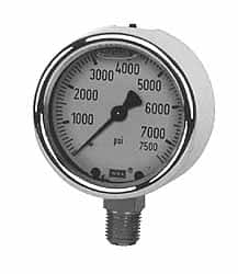 Wika - 2-1/2" Dial, 1/4 Thread, 30-0 Scale Range, Pressure Gauge - Back Connection Mount, Accurate to 1.5% of Scale - Caliber Tooling