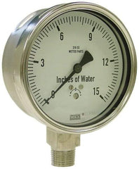 Wika - 4" Dial, 1/4 Thread, 0-200/0-5,000 Scale Range, Pressure Gauge - Lower Connection Mount, Accurate to 1.5% of Scale - Caliber Tooling