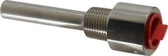 Alloy Engineering - 4 Inch Overall Length, 1/2 Inch Thread, 304 Stainless Steel Standard Thermowell - 2-1/2 Inch Insertion Length - Caliber Tooling