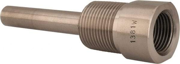 Alloy Engineering - 4 Inch Overall Length, 3/4 Inch Thread, 304 Stainless Steel Standard Thermowell - 2-1/2 Inch Insertion Length - Caliber Tooling