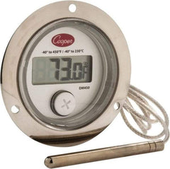 Cooper - -40 to 450°F Front Flange Panel Meter - 4-Digit LCD Display - Caliber Tooling