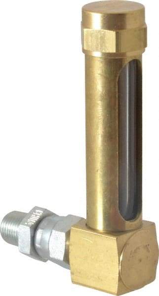 LDI Industries - 1-7/8 Inch Long Sight, 1/8 Inch Thread Size, Buna-N Seal Union Coupling, Vented Oil-Level Indicators and Gauge - 2-7/8 Inch Length to Center of Base - Caliber Tooling