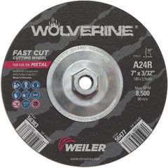 Vortec Pro 7″ × 3/32″ Type 27 Cutting Wheel, A24R, 5/8″-11 UNC Nut - Caliber Tooling