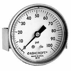 Ashcroft - 1-1/2" Dial, 1/8 Thread, 0-200 Scale Range, Pressure Gauge - Center Back Connection Mount - Caliber Tooling