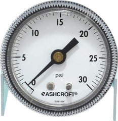 Ashcroft - 2" Dial, 1/4 Thread, 0-30 Scale Range, Pressure Gauge - Center Back Connection Mount - Caliber Tooling