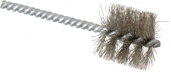 Schaefer Brush - 1 Inch Inside Diameter, 1-3/16 Inch Actual Brush Diameter, Stainless Steel, Power Fitting and Cleaning Brush - 3/16 Shank Diameter, 3-5/8 Inch Long, Twisted Wire Stem, 1-1/8 Inch Refrigeration Outside Diameter - Caliber Tooling