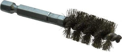 Schaefer Brush - 1/2 Inch Inside Diameter, 11/16 Inch Actual Brush Diameter, Stainless Steel, Power Fitting and Cleaning Brush - 1/4 Shank Diameter, 3-1/8 Inch Long, Hex Shaft Stem, 5/8 Inch Refrigeration Outside Diameter - Caliber Tooling