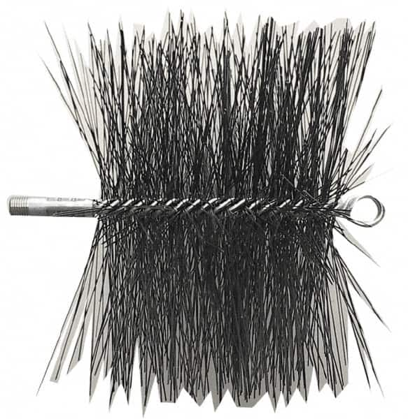 Schaefer Brush - 10" Square, Tempered Steel Wire Chimney Brush - 1/4" NPSM Male Connection - Caliber Tooling