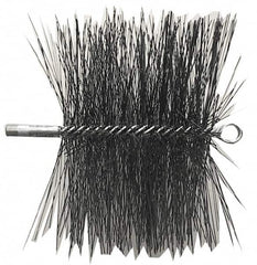 Schaefer Brush - 10" Square, Tempered Steel Wire Chimney Brush - 1/4" NPSM Male Connection - Caliber Tooling
