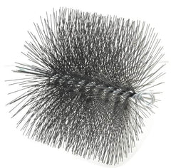 Schaefer Brush - 8" Diam Round, Tempered Steel Wire Chimney Brush - 1/4" NPSM Male Connection - Caliber Tooling