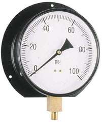 Value Collection - 6" Dial, 1/4 Thread, 0-15 Scale Range, Pressure Gauge - Lower Connection, Rear Flange Connection Mount, Accurate to 3-2-3% of Scale - Caliber Tooling