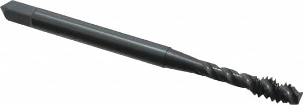 OSG - #6-32 UNC 3 Flute Modified Bottoming Spiral Flute Tap - Vanadium High Speed Steel, Oxide Finish, 2" OAL, Right Hand Flute, Right Hand Thread, Oversize, H11 - Caliber Tooling