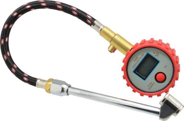 Value Collection - 0 to 160 psi Digital Tire Pressure Gauge - CR2032 Lithium Battery, 9' Hose Length, 0.5 psi Resolution - Caliber Tooling