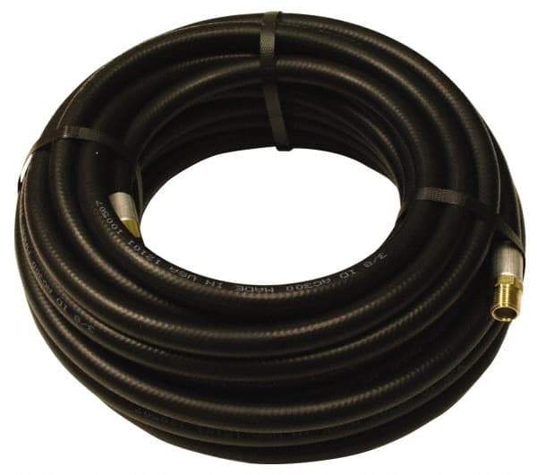 Alliance Hose & Rubber - 1" ID x 1-5/32" OD 50' Long Multipurpose Air Hose - MNPT x FNPT(Swivel) Ends, 300 Working psi, -40 to 190°F, 1" Fitting, Black - Caliber Tooling