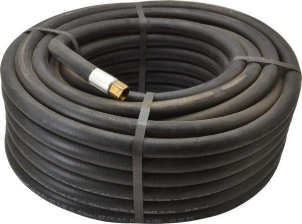 Alliance Hose & Rubber - 3/8" ID x 23/32" OD 100' Long Multipurpose Air Hose - MNPT x FNPT(Swivel) Ends, 300 Working psi, -40 to 190°F, 1/4" Fitting, Black - Caliber Tooling