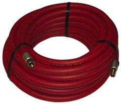 Alliance Hose & Rubber - 1" ID x 1-25/64" OD 50' Long Multipurpose Air Hose - MNPT x FNPT(Swivel) Ends, 300 Working psi, -40 to 190°F, 1" Fitting, Red - Caliber Tooling