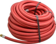 Alliance Hose & Rubber - 3/8" ID x 23/32" OD 100' Long Multipurpose Air Hose - MNPT x FNPT(Swivel) Ends, 300 Working psi, -40 to 190°F, 1/4" Fitting, Red - Caliber Tooling