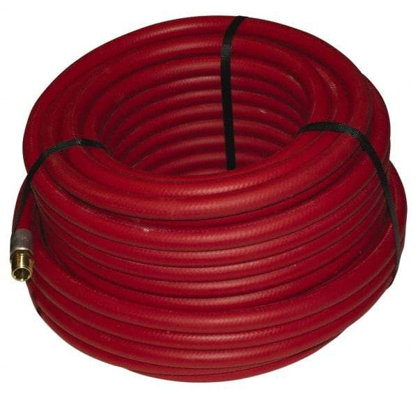 Alliance Hose & Rubber - 3/4" ID x 1-5/32" OD 100' Long Multipurpose Air Hose - MNPT x FNPT(Swivel) Ends, 300 Working psi, -40 to 190°F, 3/4" Fitting, Red - Caliber Tooling