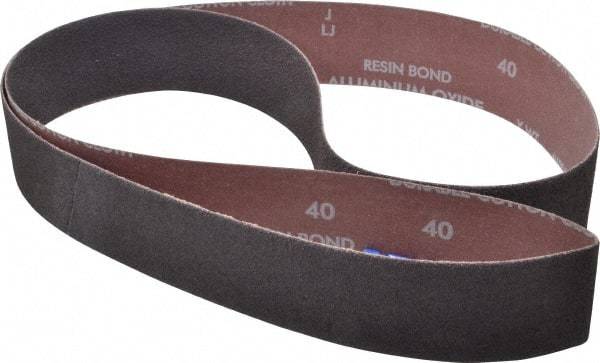 Norton - 2" Wide x 60" OAL, 40 Grit, Aluminum Oxide Abrasive Belt - Aluminum Oxide, Coarse, Coated, X Weighted Cloth Backing, Series R228 - Caliber Tooling