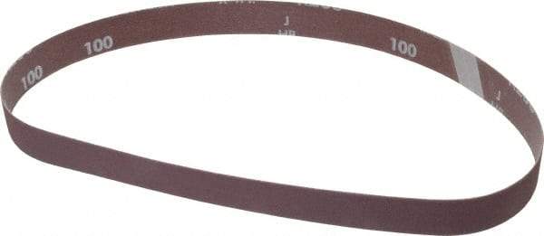 Norton - 1" Wide x 30" OAL, 100 Grit, Aluminum Oxide Abrasive Belt - Aluminum Oxide, Fine, Coated, X Weighted Cloth Backing, Series R283 - Caliber Tooling