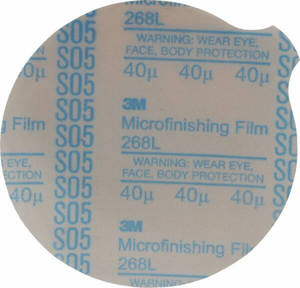 3M - 5" Diam, 40 Grit µ Aluminum Oxide Adhesive PSA Disc - Extra Fine Grade, Blue, Polyester Backing, Flexible, Use with Random Orbital Sanders - Caliber Tooling