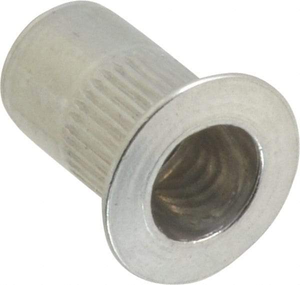 RivetKing - #8-32, 0.02 to 0.08" Grip, 17/64" Drill, Aluminum Standard Rivet Nut - Uncoated, Countersunk Head - Caliber Tooling