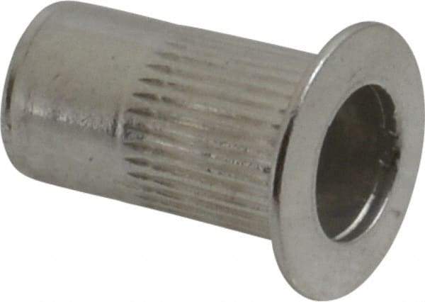 RivetKing - #8-32, 0.08 to 0.13" Grip, 17/64" Drill, Aluminum Standard Rivet Nut - Uncoated, Countersunk Head - Caliber Tooling