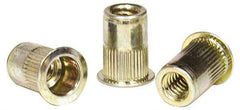 RivetKing - #8-32, 0.02 to 0.08" Grip, Steel Standard Rivet Nut - Zinc Yellow Dichromate Finish, Countersunk Head - Caliber Tooling