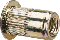 RivetKing - #10-32, 0.02 to 0.13" Grip, Steel Standard Rivet Nut - Zinc Yellow Dichromate Finish, Countersunk Head - Caliber Tooling