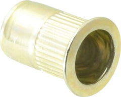 RivetKing - 1/4-20, 0.027 to 0.165" Grip, Steel Standard Rivet Nut - Zinc Yellow Dichromate Finish, Countersunk Head - Caliber Tooling