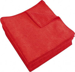 PRO-SOURCE - Dry Microfiber Wipes - Packet, 16" x 16" Sheet Size, Red - Caliber Tooling