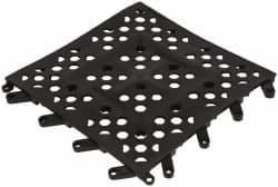 Wearwell - 1' Long x 1' Wide x 5/8" Thick, Anti-Fatigue Modular Matting Tiles - Male & Female, 4 Interlocking Sides, Black, For Dry & Wet Areas, Series 540 - Caliber Tooling